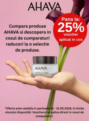 Promotie cu pana la 25% voucher aplicat in cos la Ahava