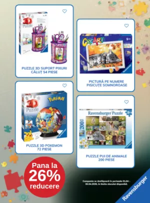 Promotie cu pana la 26% reducere la Ravensburger