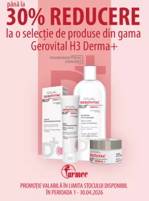 Promotie cu pana la 30% reducere la Gerovital H3 Derma+