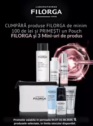 Promotie cu produs bonus la Filorga