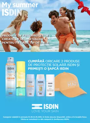 Promotie cu produs bonus la Isdin