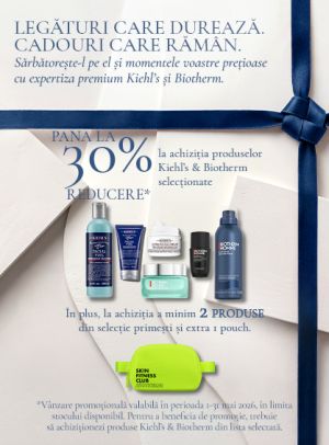 Promotie cu produs bonus la Kiehls si Biotherm