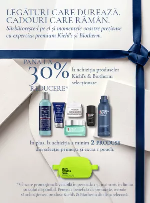 Promotie cu produs bonus la Kiehls si Biotherm