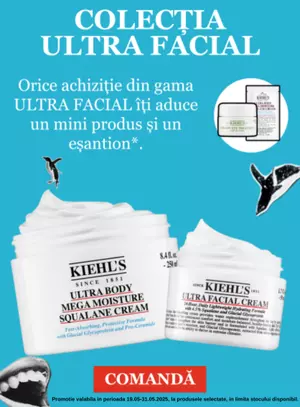 Promotie cu produs bonus la Kiehls Ultra Facial