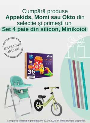 Promotie cu produs promotional la Appekids, Momi si Okto