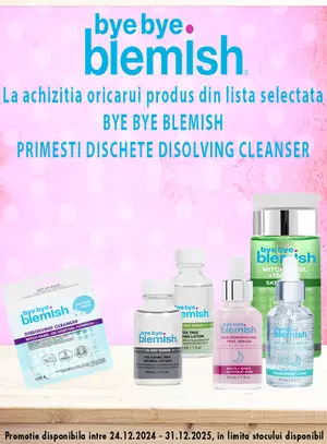 Promotie cu produs promotional la Bye Bye Blamish