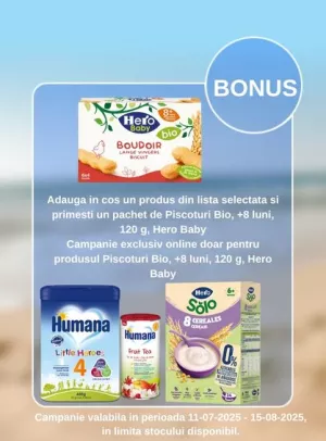Promotie cu produs promotional la Hero si Humana