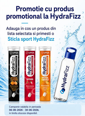 Promotie cu produs promotional la HydraFizz