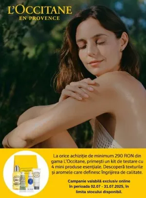 Promotie cu produs promotional la L'Occitane