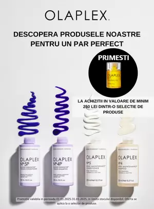 Promotie cu produs promotional la Olaplex