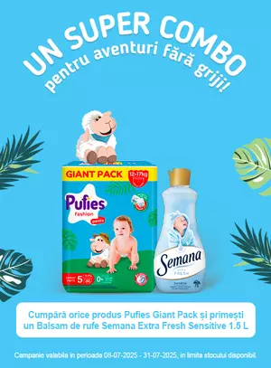 Promotie cu produs promotional la Pufies