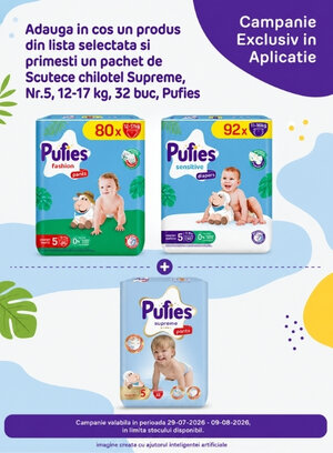 Promotie cu produs promotional la Pufies