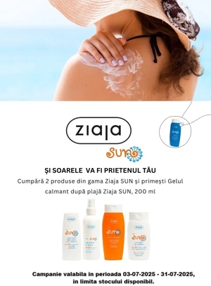 Promotie cu produs promotional la Ziaja