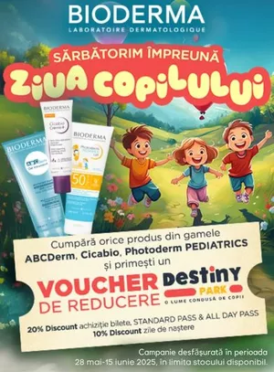 Promotie cu produs promotional Voucher Destiny Park