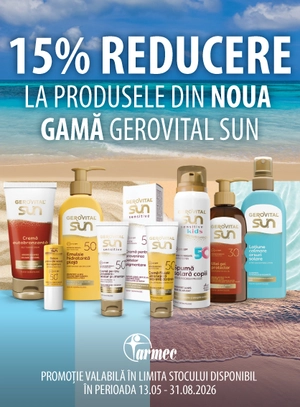 Promotie cu reducdre 15% la Gerovital Sun