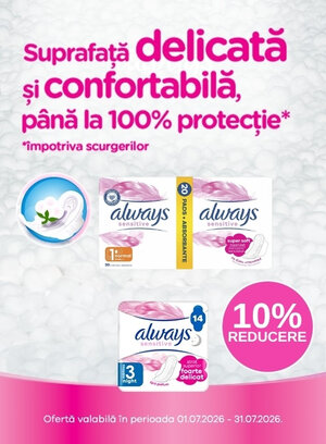 Promotie cu reducere 10% la Always Ultra Sensitive