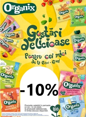 Promotie cu reducere 10% la Organix