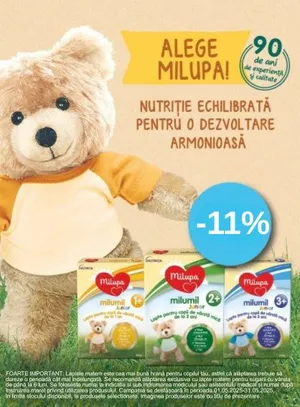 Promotie cu reducere 11% la Milumil
