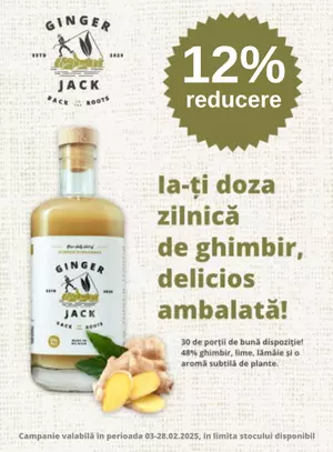 Promotie cu reducere 12% la Ginger Jack si Curcuma