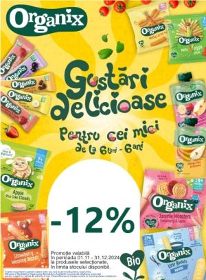 Promotie cu reducere 12% la Organix