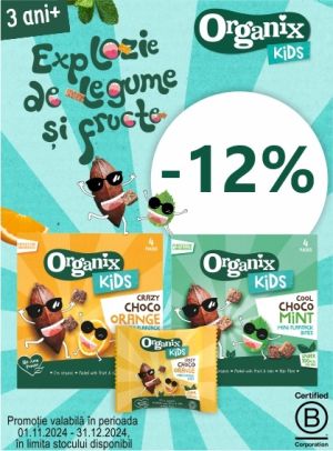 Promotie cu reducere 12% la Organix Kids