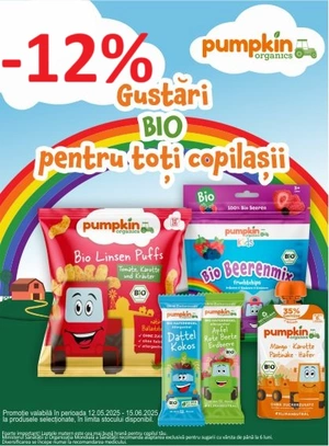 Promotie cu reducere 12% la Pumpkin Organics