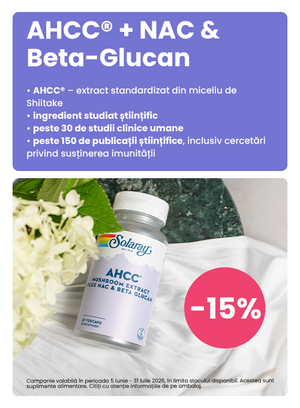 Promotie cu reducere 15% la Ahcc Solaray Secom