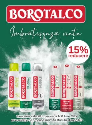 Promotie cu reducere 15% la Borotalco