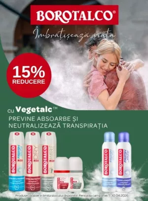 Promotie cu reducere 15% la Borotalco