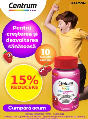 Promotie cu reducere 15% la Centrum