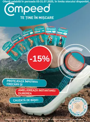 Promotie cu reducere 15% la Compeed