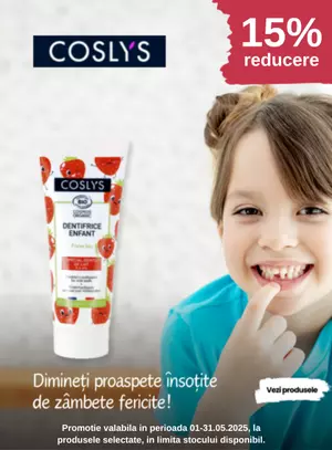 Promotie cu reducere 15% la Coslys