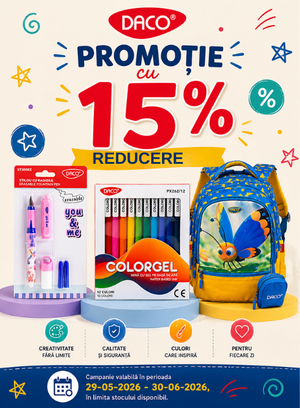 Promotie cu reducere 15% la Daco