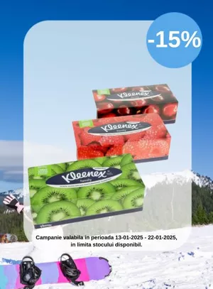 Promotie cu reducere 15% la Kleenex