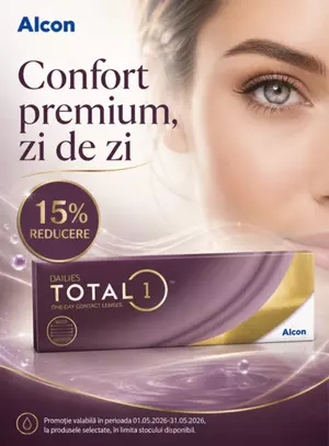 Promotie cu reducere 15% la Lentile de contact Alcon