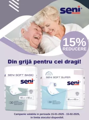 Promotie cu reducere 15% la Seni