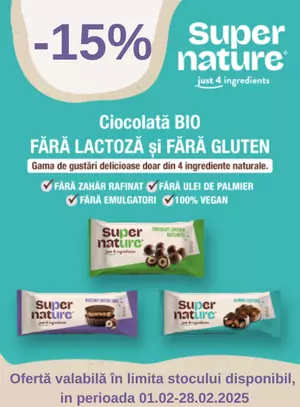 Promotie cu reducere 15% la Super Nature