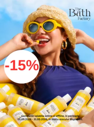 Promotie cu reducere 15% la The Bath Factory