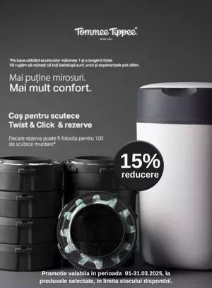 Promotie cu reducere 15% la Tommee Tippee