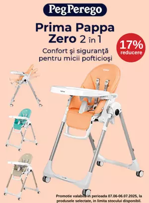 Promotie cu reducere 17% la Peg Perego Scaun de masa