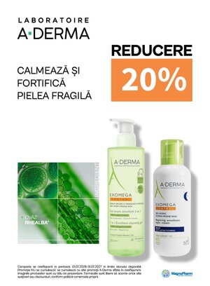 Promotie cu reducere 20% la Aderma