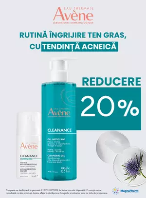 Promotie cu reducere 20% la Avene Cleanance