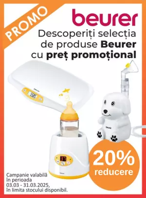 Promotie cu reducere 20% la Beurer