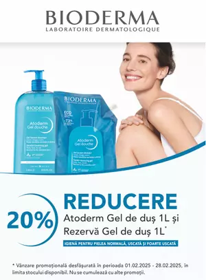 Promotie cu reducere 20% la Bioderma Atoderm