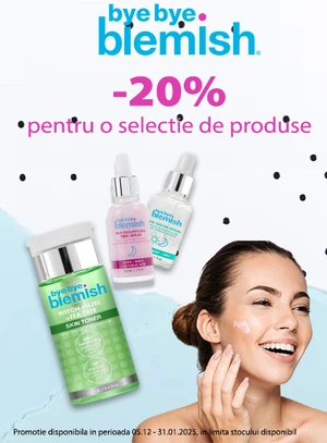 Promotie cu reducere 20% la Bye Bye Blamish