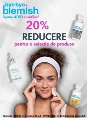 Promotie cu reducere 20% la Bye Bye Blemish