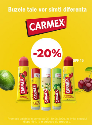 Promotie cu reducere 20% la Carmex