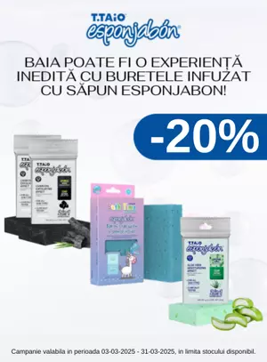 Promotie cu reducere 20% la Esponjabon