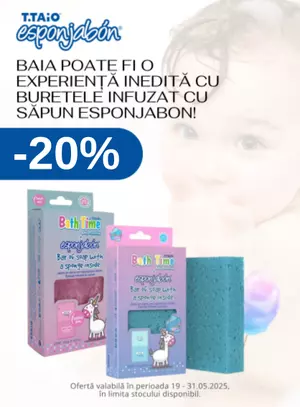 Promotie cu reducere 20% la Esponjabon