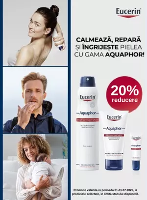 Promotie cu reducere 20% la Eucerin Aquaphor